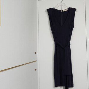 Tory Burch Dress Women's Size L Dark Blue Sleeveless Knee Length 100% Viscose